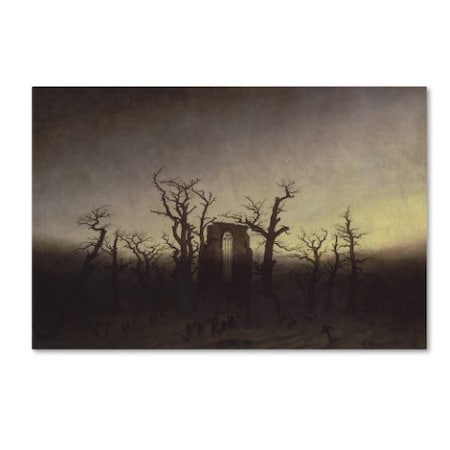 Caspar David Friedrich 'Abbey Among Oak Trees' Canvas Art,16x24